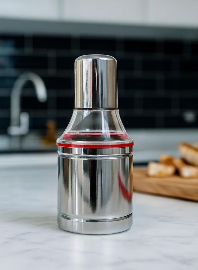 SmartMaison - Stainless Steel Nozzle Small Oil Dispenser and Container | Vinegar Bottle | Olive Oil Pourer | Oil Can, 350ML, Pack of 1 - Image 1