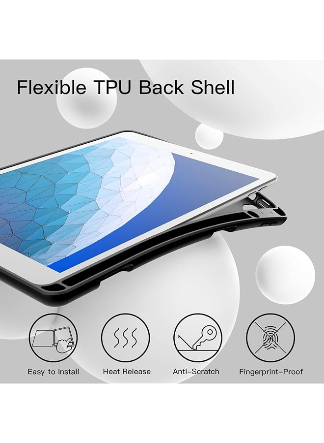 Jetech Case For Ipad Air 3 10.5-Inch 2019 3Rd Generation And Ipad Pro 10.5 With Pencil Holder Slim Tablet Cover With Soft Tpu Back Auto Wake Sleep Black - Image 3