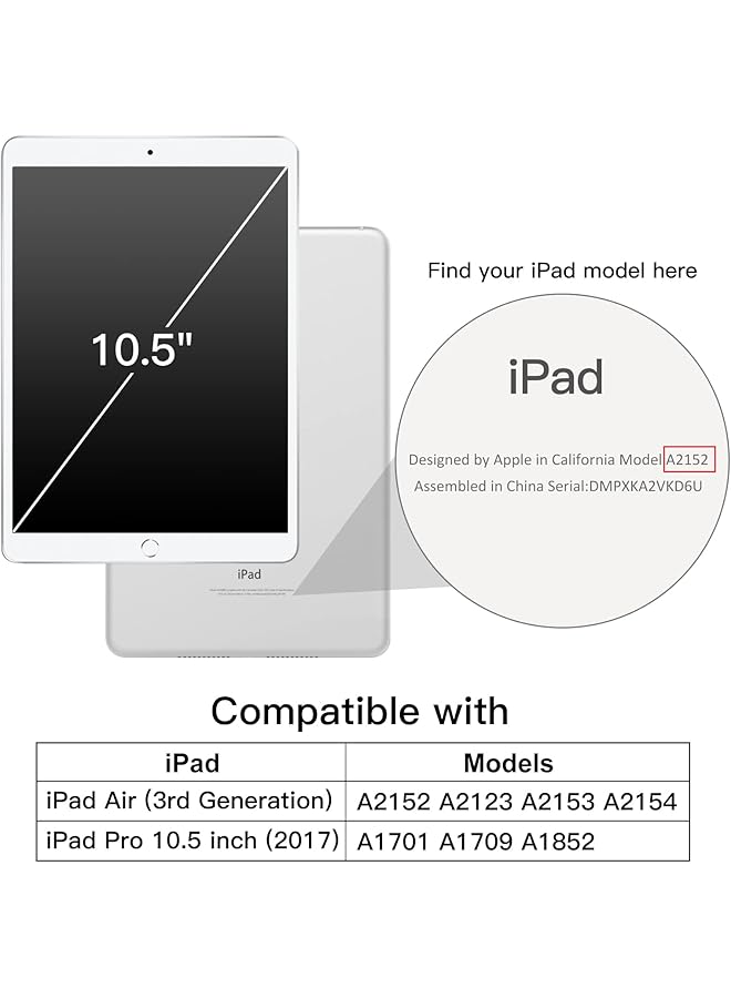 Jetech Case For Ipad Air 3 10.5-Inch 2019 3Rd Generation And Ipad Pro 10.5 With Pencil Holder Slim Tablet Cover With Soft Tpu Back Auto Wake Sleep Black - Image 2