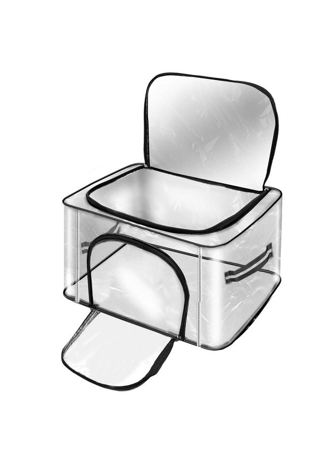 Golden Bird Golden bird Transparent Pvc Storage Bag for Saree Covers,Clothes, Lehenga, Blankets, Bedsheets, Toys, Docs | Wardrobe Organizer | Clear Storage Box Bag | Double pocket (2 pcs) - Image 2