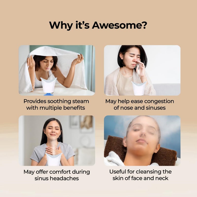 PharmEasy PharmEasy Optima 3 in 1 Vaporizer Steamer for Cold Cough Face Mist vaporiser Inhaler Machine Best Suited for FacialSauna and Glowing Skin for Adults Kids 1 Year Warranty - Image 5