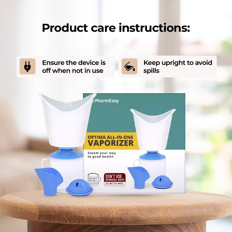 PharmEasy PharmEasy Optima 3 in 1 Vaporizer Steamer for Cold Cough Face Mist vaporiser Inhaler Machine Best Suited for FacialSauna and Glowing Skin for Adults Kids 1 Year Warranty - Image 3