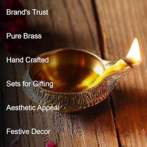 Hashcart Brass Kuber Diya for Diwali Decoration - Traditional Indian Puja Oil Lamp - Diwali Gifts for Friends and Family - Divali Diyas, Diya for Divali Pooja Hashcart® - Image 2