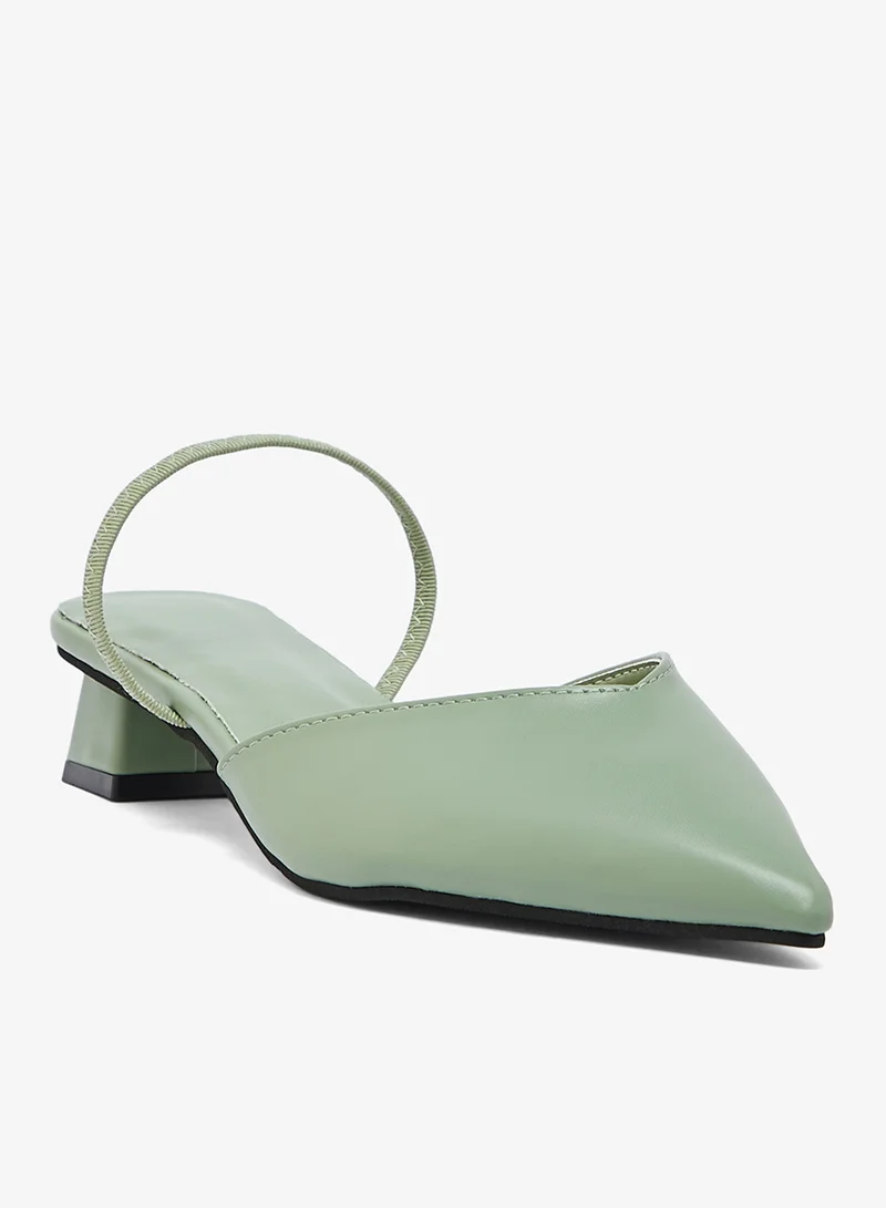 Ginger Classic Block Heel Sling Back Pumps