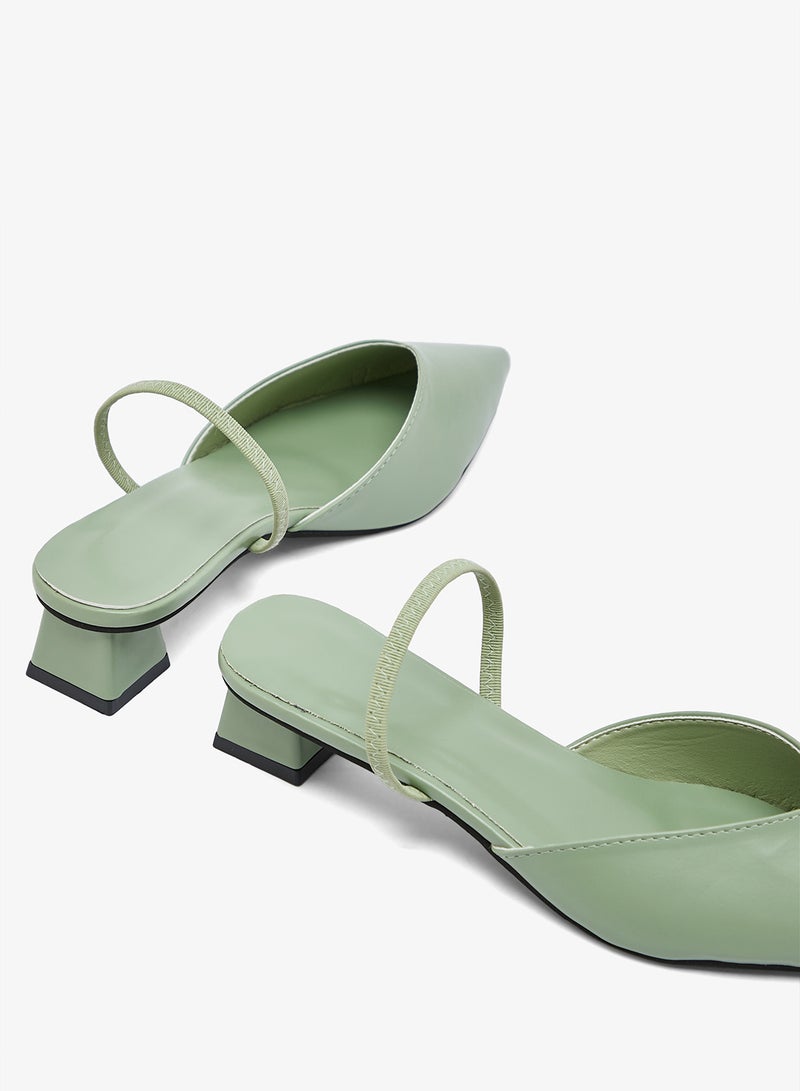 Ginger Classic Block Heel Sling Back Pumps - Image 4
