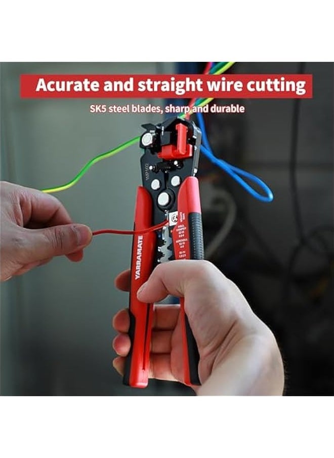Generic - 10-24 AWG Self Adjusting Wire Stripper/Wire Crimper/Wire Cutter - 3 in 1 Automatic Universal Wire Stripping Tool | Multifunctional Wire stripper and Crimping Tool, 8 Inch - Image 1