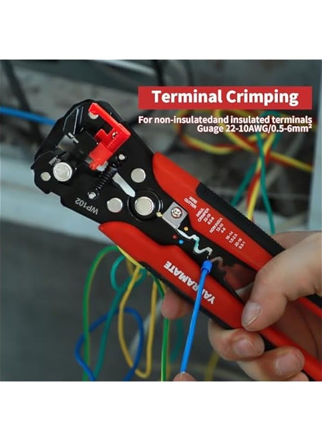 Generic - 10-24 AWG Self Adjusting Wire Stripper/Wire Crimper/Wire Cutter - 3 in 1 Automatic Universal Wire Stripping Tool | Multifunctional Wire stripper and Crimping Tool, 8 Inch - Image 1