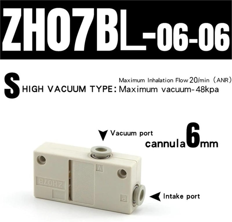 1pcs Pneumatic Vacuum Generator ZH05BS ZH07BS ZH10BS ZH13BS08-10 ZH05BL ZH07BL ZH10BL ZH13BL08-10 Box Type Vacuum(ZH07BL-06-06) - Image 2