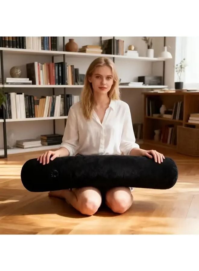 Black Round Pillow Multi Functional For Sofa Bedroom Car Office Space Saving - Image 4