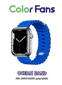 Soft Silicone Ocean Sports Strap Compatible Apple Watch 41mm 40mm 38mm for Men Women, Adjustible Watch Band for Apple Watch SE/Series 9/8/7/6/5/4/3/2/1 - Royal Blue