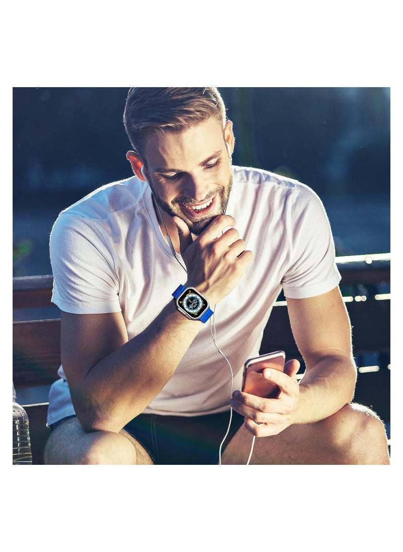 Color Fans - Soft Silicone Ocean Sports Strap Compatible Apple Watch 41mm 40mm 38mm for Men Women, Adjustible Watch Band for Apple Watch SE/Series 9/8/7/6/5/4/3/2/1 - Royal Blue - Image 1