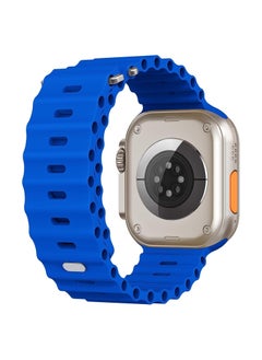 Color Fans Soft Silicone Ocean Sports Strap Compatible Apple Watch 41mm 40mm 38mm for Men Women, Adjustible Watch Band for Apple Watch SE/Series 9/8/7/6/5/4/3/2/1 - Royal Blue  - Image 2