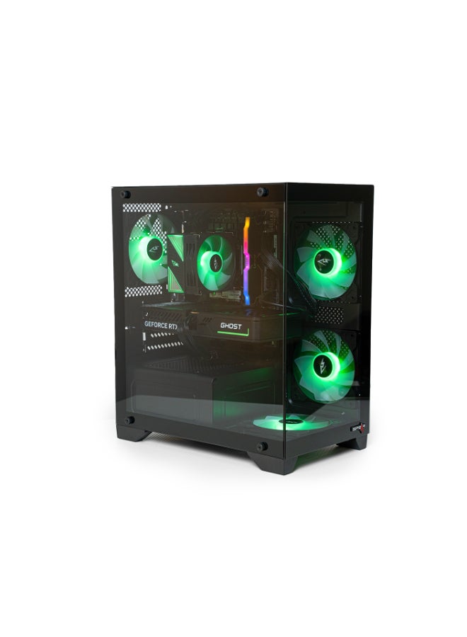سيت أب ماستر كمبيوتر ألعاب بمعالج إنتل كور i5-12400F، ولوحة أم H610، وذاكرة وصول عشوائي دي دي ار 4 سعة 16 جيجابايت، وقرص اس اس دي سعة 500 جيجابايت، وبطاقة رسومات انيفيديا جي فورس ار تي اكس3050، ونظام تشغيل ويندوز 11 Pro، باللون الأسود - Image 2