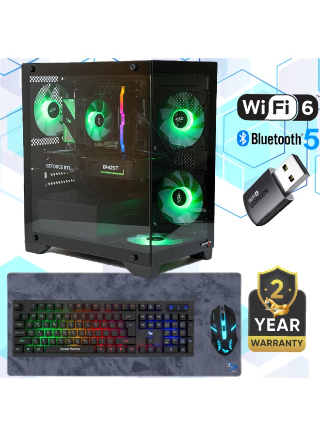 سيت أب ماستر كمبيوتر ألعاب بمعالج إنتل كور i5-12400F، ولوحة أم H610، وذاكرة وصول عشوائي دي دي ار 4 سعة 16 جيجابايت، وقرص اس اس دي سعة 500 جيجابايت، وبطاقة رسومات انيفيديا جي فورس ار تي اكس3050، ونظام تشغيل ويندوز 11 Pro، باللون الأسود - Image 1