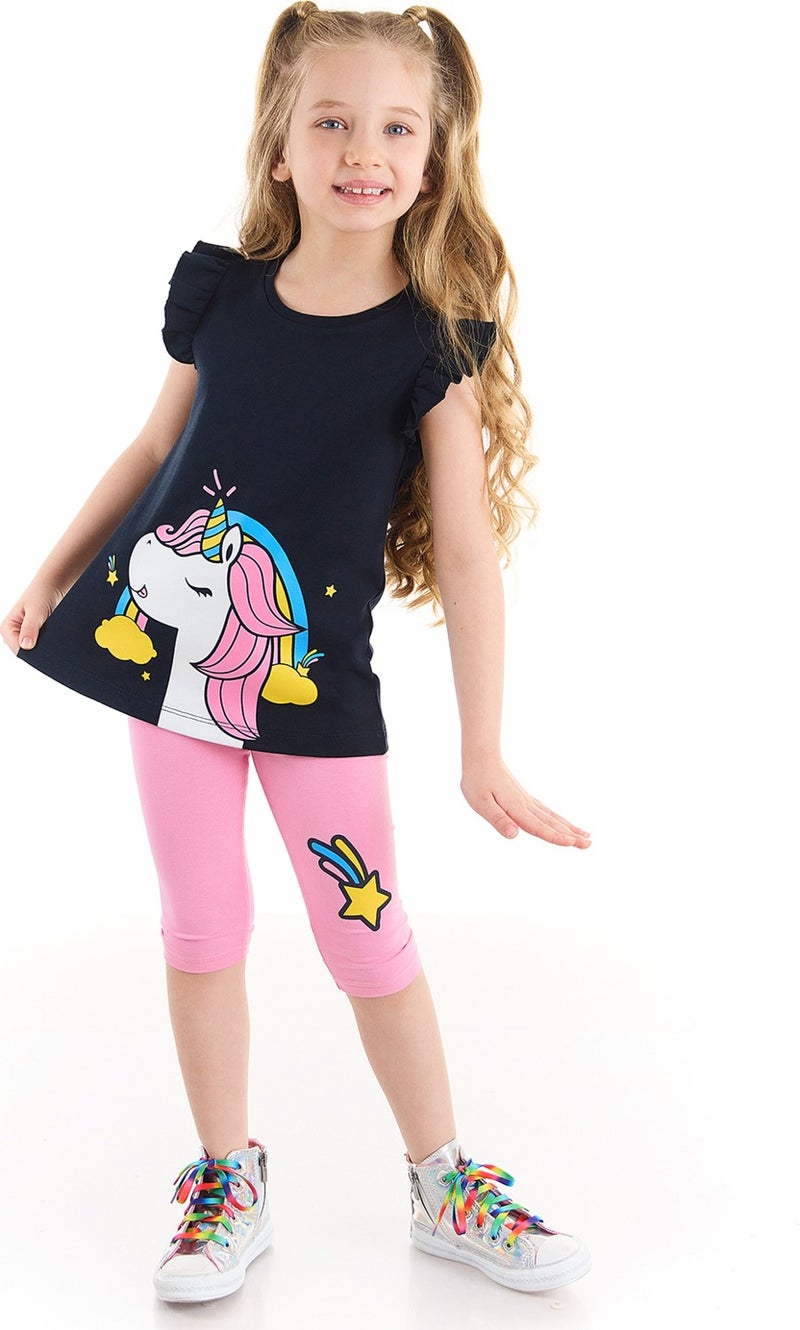 Denokids Unicorn Power Girls T-shirt Tights Set  - Image 1