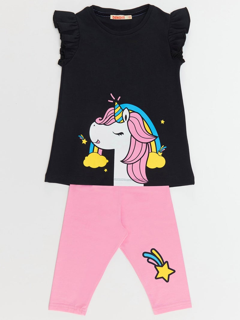 Denokids Unicorn Power Girls T-shirt Tights Set  - Image 3