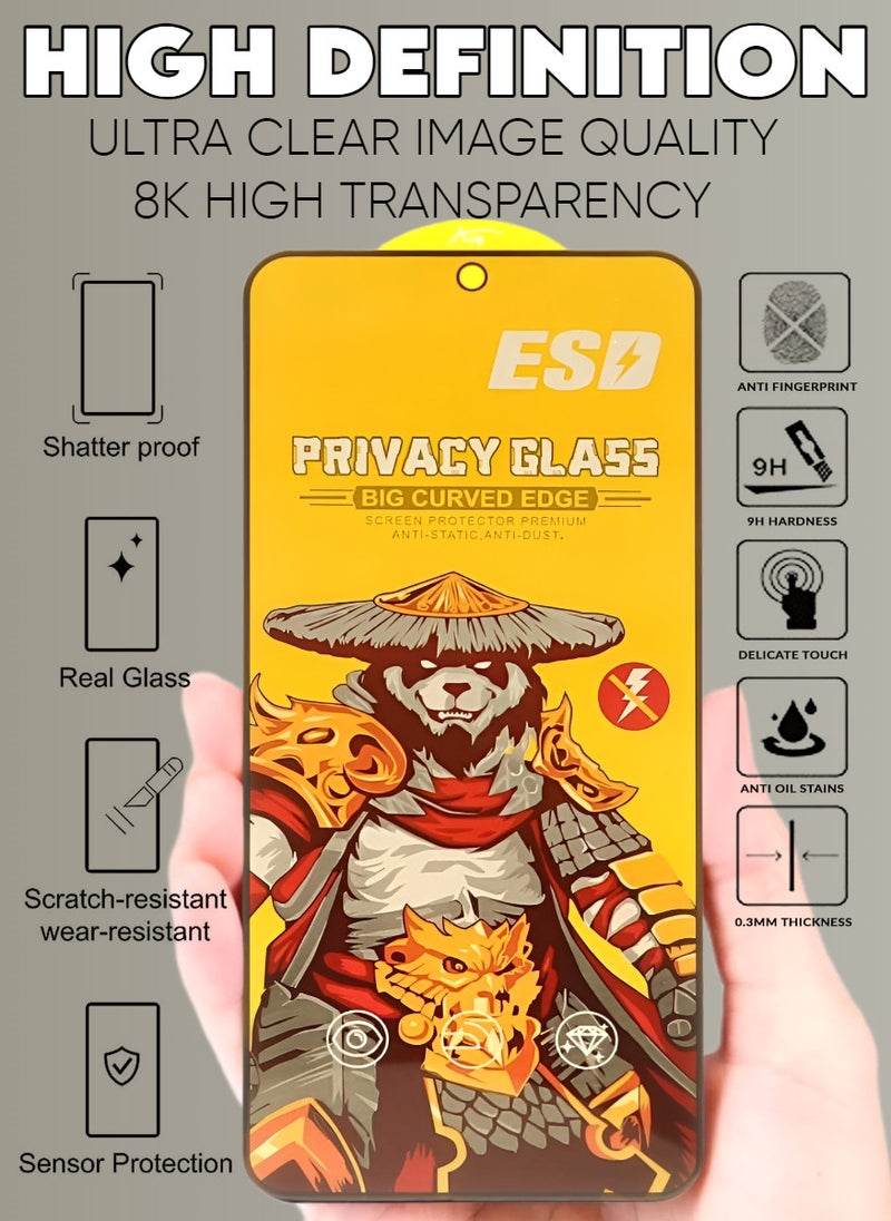 ESD Tempered Dustproof Privacy Glass Screen Protector Compatible For Samsung Galaxy A35 5G - Image 5