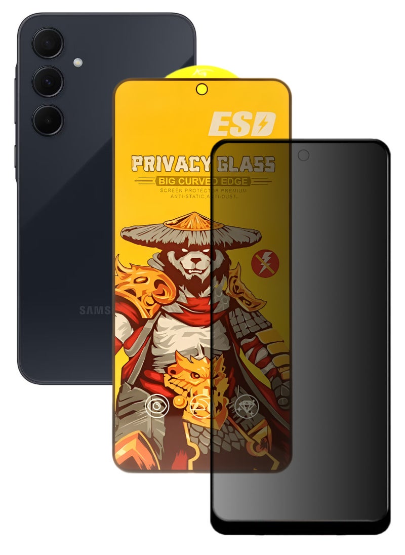 ESD Tempered Dustproof Privacy Glass Screen Protector Compatible For Samsung Galaxy A35 5G - Image 1