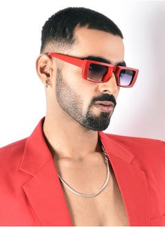 Woggles Red Pappy Lune Red Rectangle Sunglasses  - Image 1