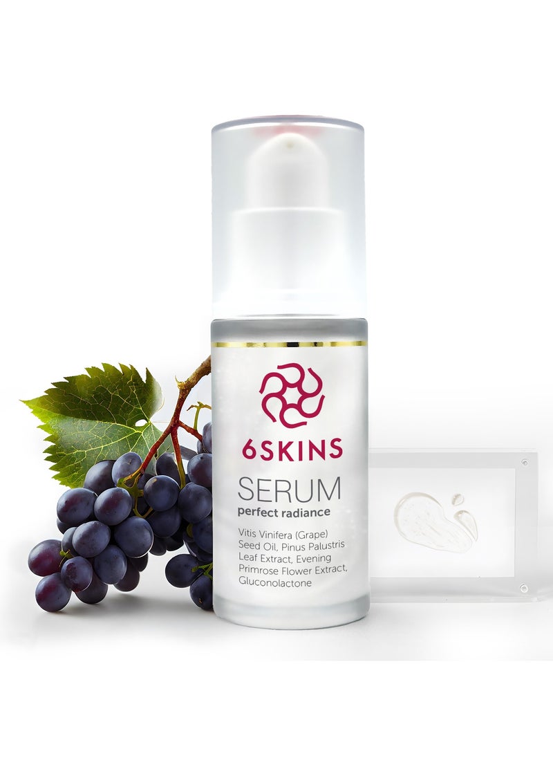 6SKINS - Perfect Radiance Face Serum with 2% Niacinamide+ Vitis Vinifera(Grape)Seed Oil+ PHA |Korean Skincare| For Blemishes, Brightening, Hydrating & Radiant Skin, Dark Spot Correcting Glow Serum 30ml - Image 1
