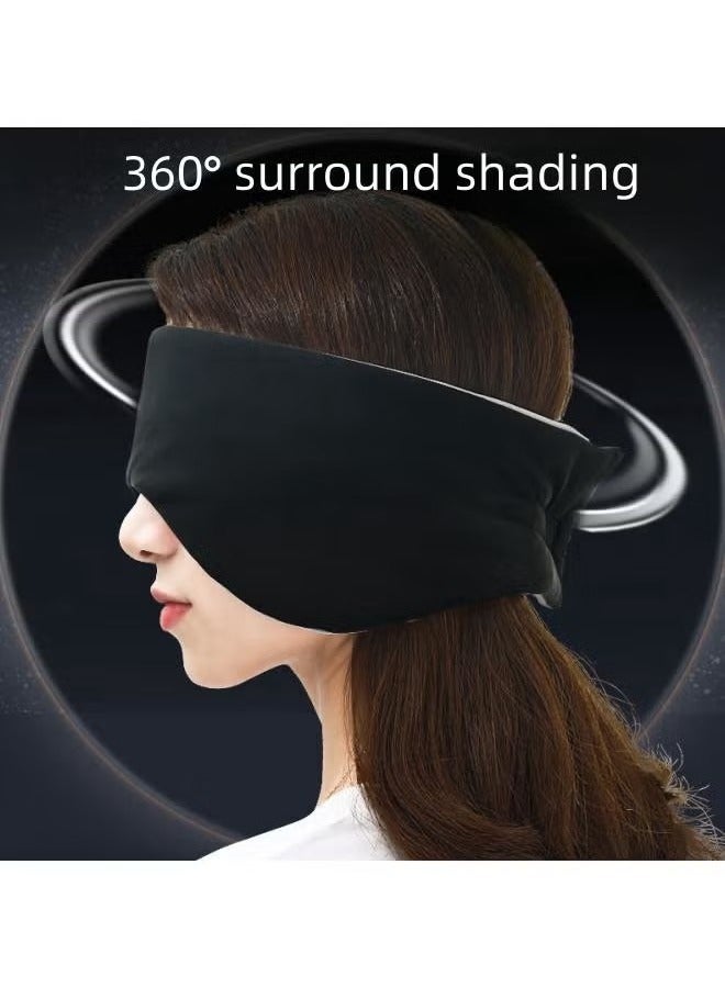 All-inclusive Sleep Eye Mask, Multi-functional Warm and Cool Dual-sense Eye Mask and Ear Mask, Light-blocking and Noise-reducing Student Nap, Office and Travel Sleeping Tool (Black) - Image 2