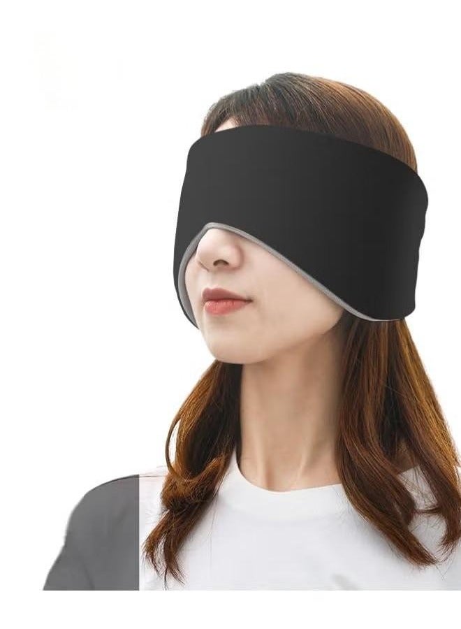 All-inclusive Sleep Eye Mask, Multi-functional Warm and Cool Dual-sense Eye Mask and Ear Mask, Light-blocking and Noise-reducing Student Nap, Office and Travel Sleeping Tool (Black) - Image 1