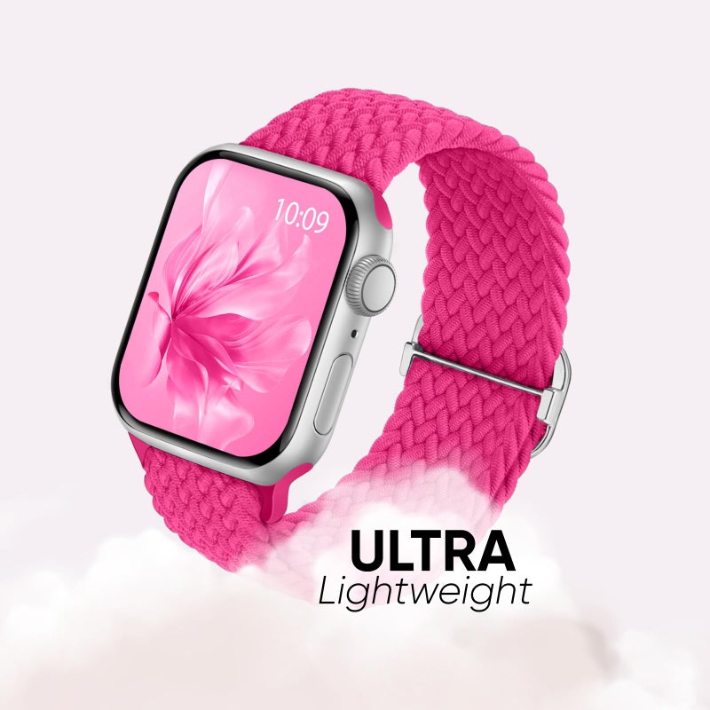 Knossen 6 Pack Braided Stretchy Bands Compatible with Apple Watch Band 38mm 40mm 41mm 42mm 44mm 45mm 46mm 49mm Women Men, Adjustable Nylon Solo Loop Elastic Straps for iWatch Series 11 10 9 8 7 6 5 4 SE Ultra - Image 4