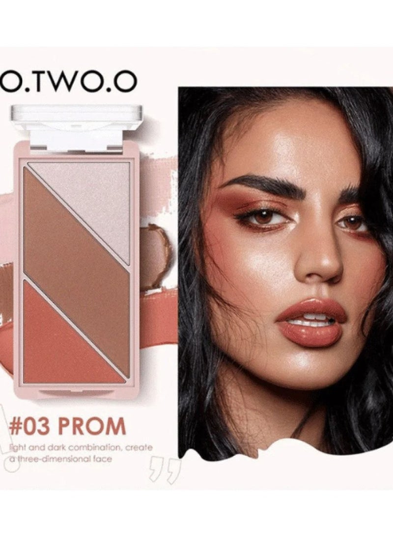 O.TWO.O Palette 3 in 1 Blush Highlighter Contour 03 - 10g - Image 2