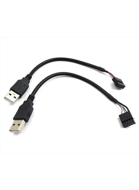 9 pin USB Header to USB Cable, USB 2.0 Type A Male to Dupont 9 Pin Female Header Motherboard Cable Cord (AM to 9Pin 0.2M)(2 Pack)