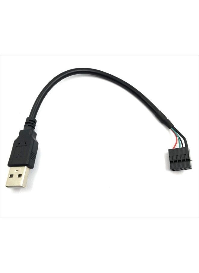 Duttek - 9 pin USB Header to USB Cable, USB 2.0 Type A Male to Dupont 9 Pin Female Header Motherboard Cable Cord (AM to 9Pin 0.2M)(2 Pack) - Image 1