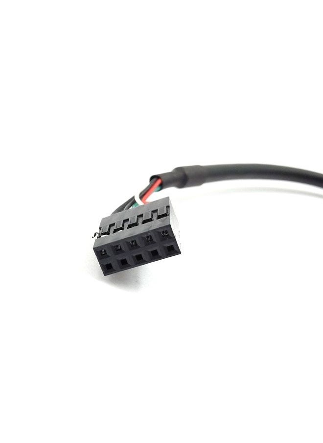 Duttek - 9 pin USB Header to USB Cable, USB 2.0 Type A Male to Dupont 9 Pin Female Header Motherboard Cable Cord (AM to 9Pin 0.2M)(2 Pack) - Image 1