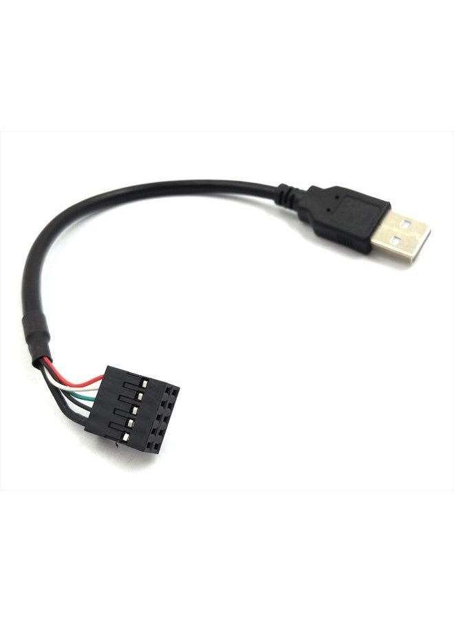 Duttek - 9 pin USB Header to USB Cable, USB 2.0 Type A Male to Dupont 9 Pin Female Header Motherboard Cable Cord (AM to 9Pin 0.2M)(2 Pack) - Image 1