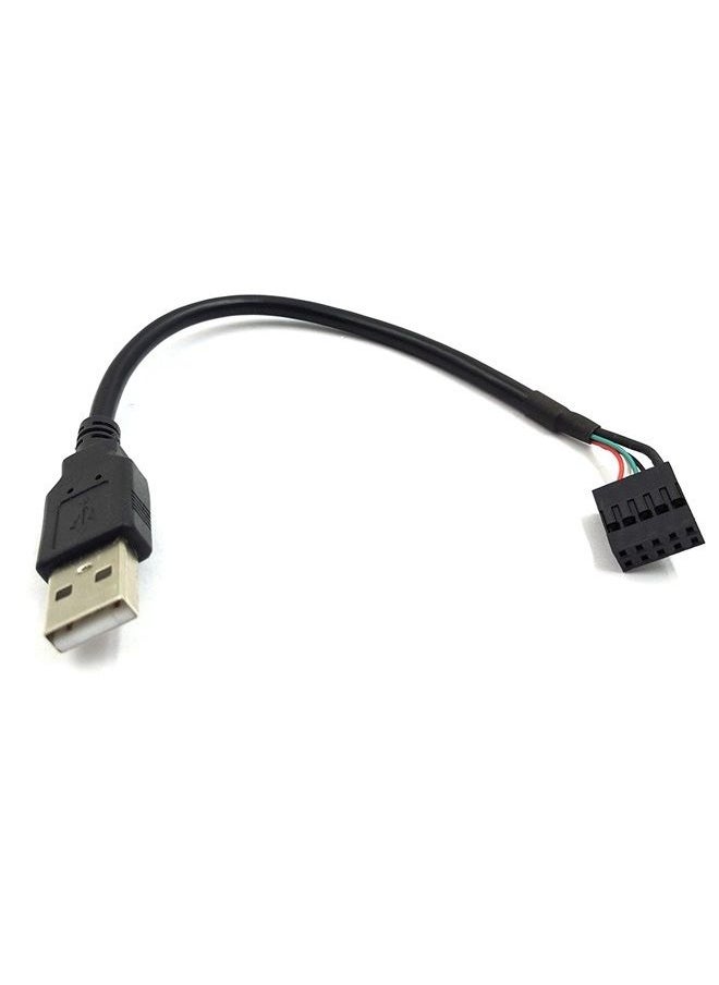 Duttek - 9 pin USB Header to USB Cable, USB 2.0 Type A Male to Dupont 9 Pin Female Header Motherboard Cable Cord (AM to 9Pin 0.2M)(2 Pack) - Image 1