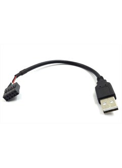 Duttek 9 pin USB Header to USB Cable, USB 2.0 Type A Male to Dupont 9 Pin Female Header Motherboard Cable Cord (AM to 9Pin 0.2M)(2 Pack)  - Image 2