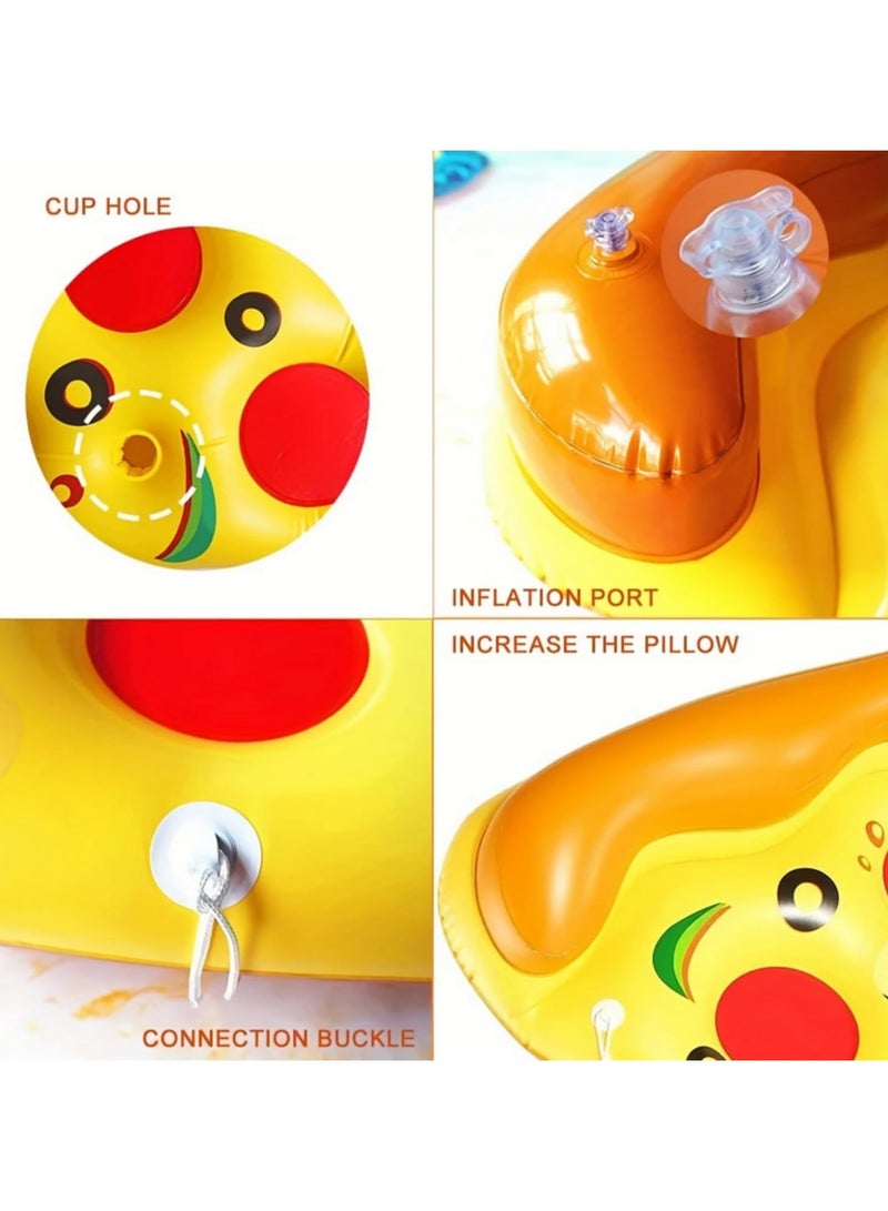 180cm Large Inflatable Pizza Slice Pool Floats PVC Swimming Pool Floating Bed Sea Mattress For Summer Party Beach Pool Fun Children Adults Water Toys Giant Pizza Slice Raft Lounge  - Image 2