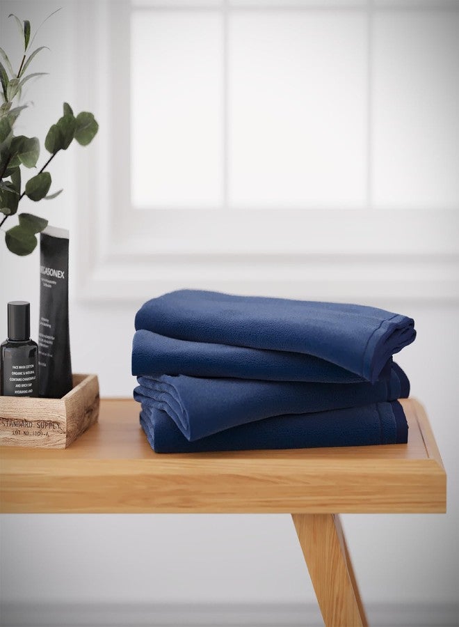 Creative Scents Cotton Fingertip Towels Set Blue - 4 Pack - 11 x 18 Inches Decorative Small Extra-Absorbent and Soft Terry Towel for Bathroom - Powder Room, Guest and Housewarming Gift (Navy Blue) - Image 2