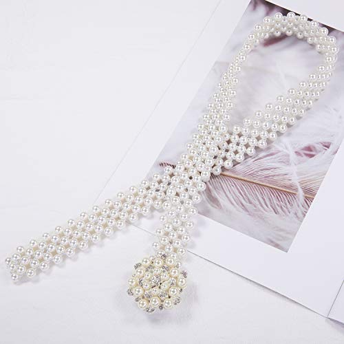 Dubulle Women’s Pearl Belts Elastic Bridal Sash Crystal lvory Bead Wedding Belt Sexy Bridesmaid Dress Girl Waist Chain - Image 3
