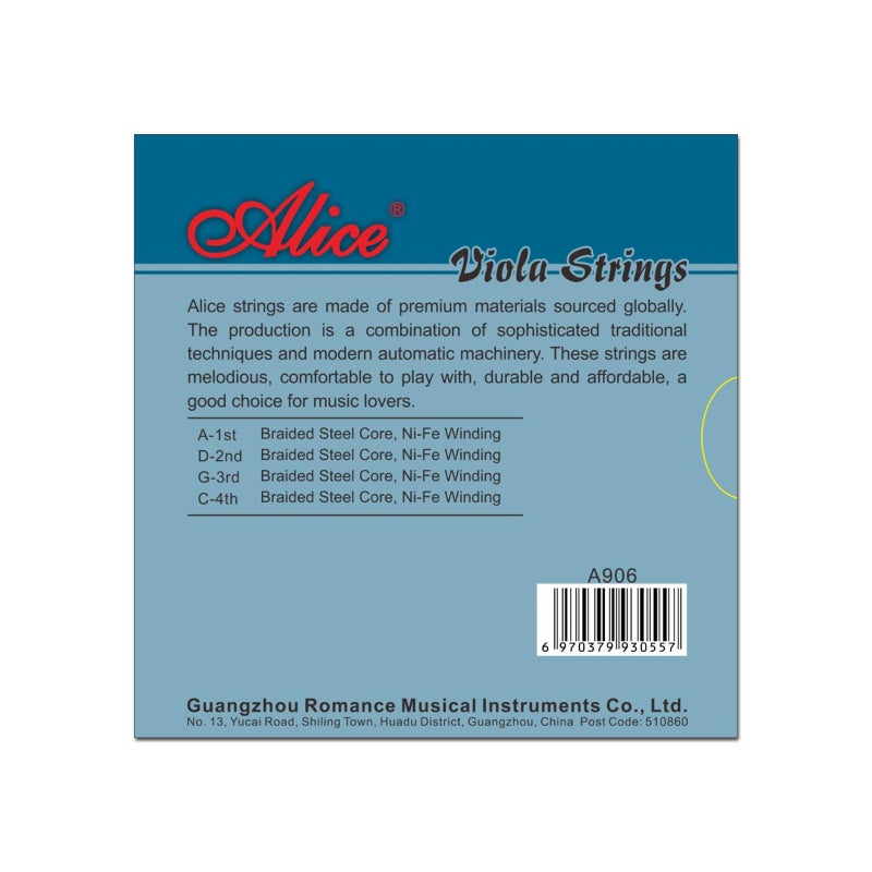 Alice Alice Viola String 4/4 Full Strings Set Steel Core with Ni-Fe Winding, Nickel Plated Viola String with Ball End for 16" Viola  - Image 2