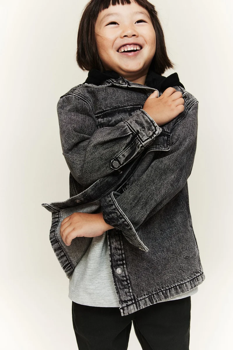 H&M Hooded Denim Overshirt