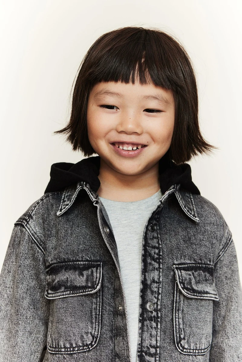 H&M Hooded Denim Overshirt