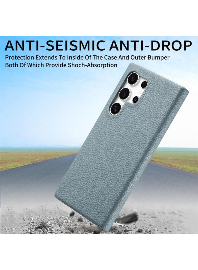 اس-توب جراب لهاتف Samsung Galaxy S24 Ultra 5G، جراب خلفي من الجلد بحافة زيت الليتشي - Image 4