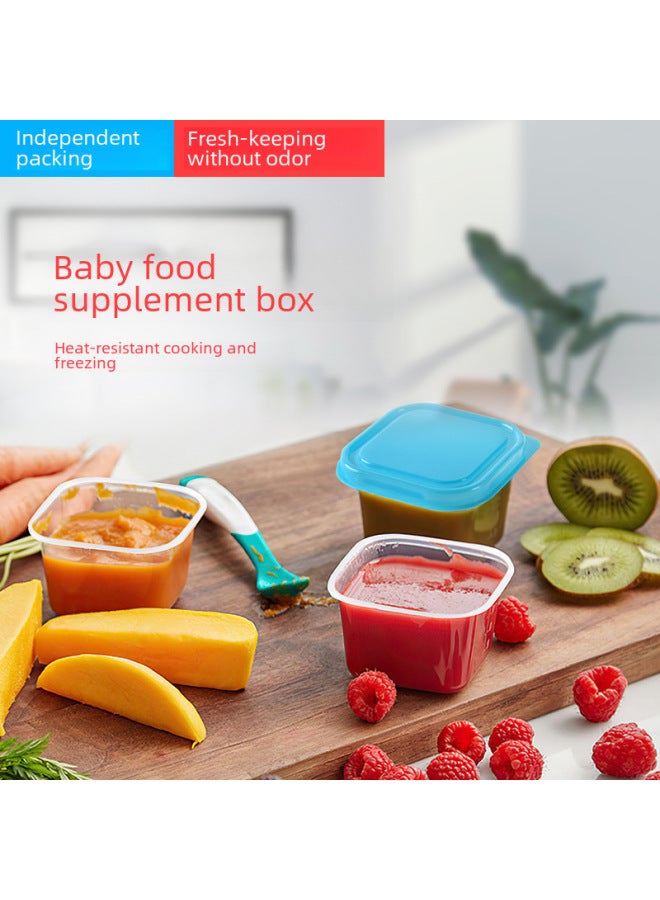 Baby Food Supplement Box Baby Mini Food Frozen Storage Sealed Box Portable Fresh-keeping Box ]-Specifications:Round Box-Color:Red  - Image 1