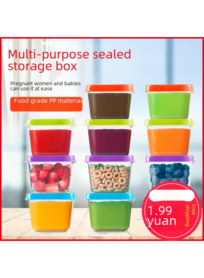 Baby Food Supplement Box Baby Mini Food Frozen Storage Sealed Box Portable Fresh-keeping Box ]-Specifications:Round Box-Color:Red  - Image 4