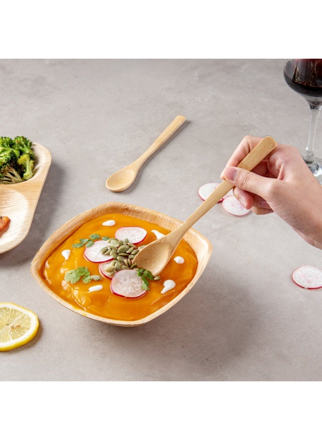 Restaurantware 8 Inch Disposable Bamboo Spoons, 100 Bamboo Spoons - Sustainable, Durable, Bamboo Eating Spoons, For Picnics, Birthdays, Catered Events And Weddings - Image 5