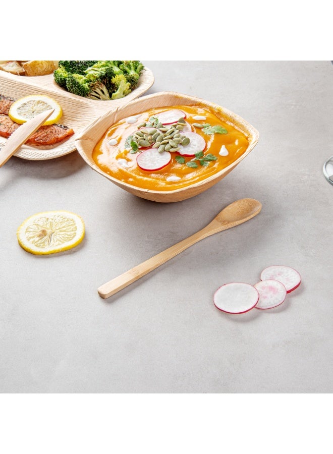 Restaurantware 8 Inch Disposable Bamboo Spoons, 100 Bamboo Spoons - Sustainable, Durable, Bamboo Eating Spoons, For Picnics, Birthdays, Catered Events And Weddings - Image 4