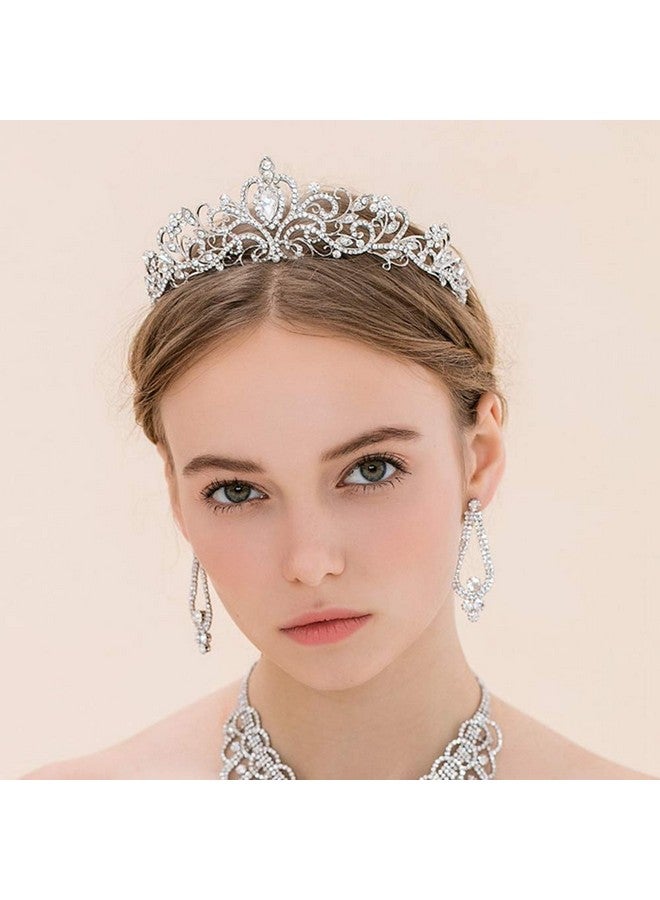 ZOCONE Rhinestone Bridal Tiara 2 Pack Crystal Wedding Crown For Bridal And Flower Girls Headpiece With Comb (Crystal) - Image 2