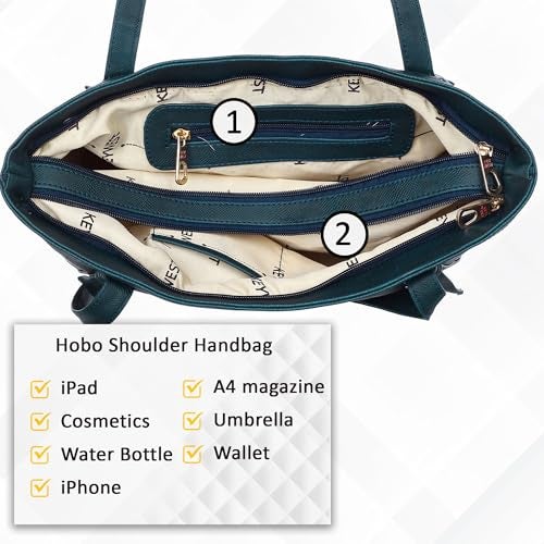 Keywest Women's Vintage Satchel Tote Handbag for Women | Ladies purse | Stylish Shoulder Bag | Gift For Woman | Blue - Image 5