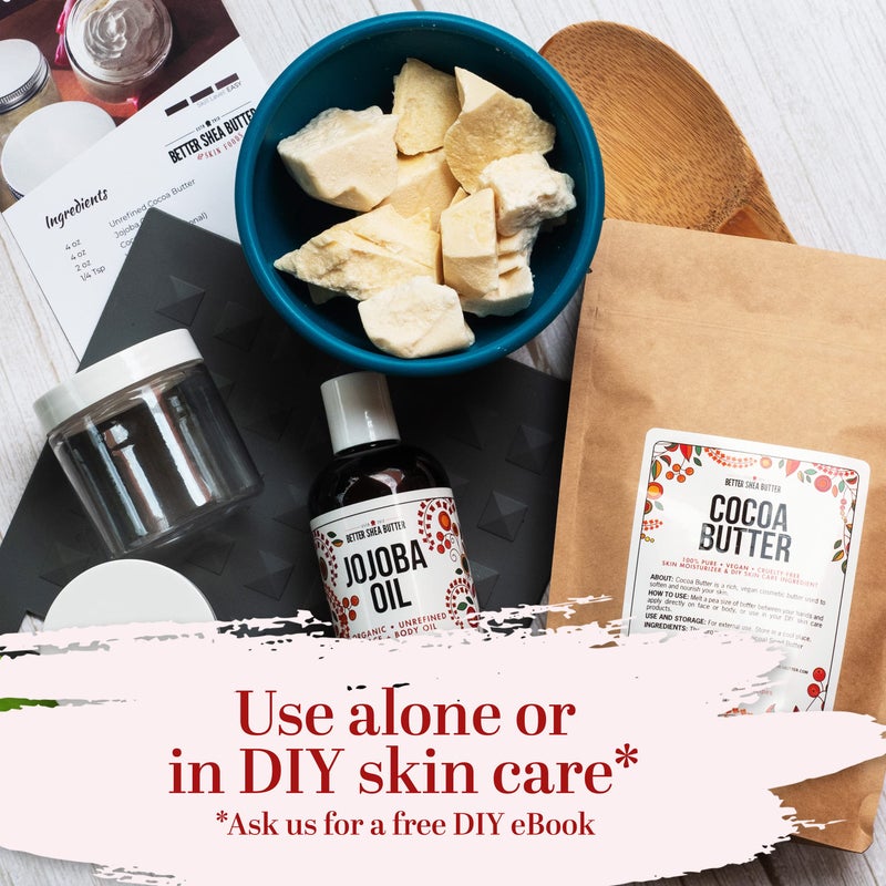 Better Shea Butter Organic Cocoa Butter Raw Unrefined, Food Grade USDA Certified Organic, for Scars, Stretch Marks Cream, Body Butter, Lip Balm and Lotion Bars, 100% Pure 1 lb Block - Image 4