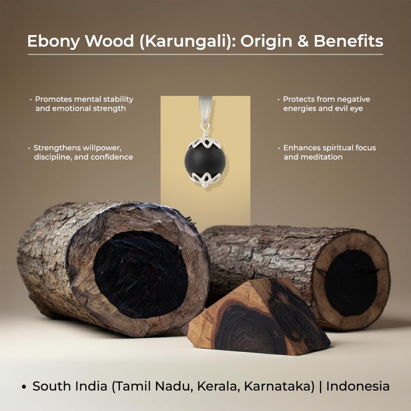 Divine Hindu Authentic Karungali Bracelet | Lab Tested Ebony Wood | 25 Natural Beads | Spiritual Protection, Meditation | For Men & Women - Image 3