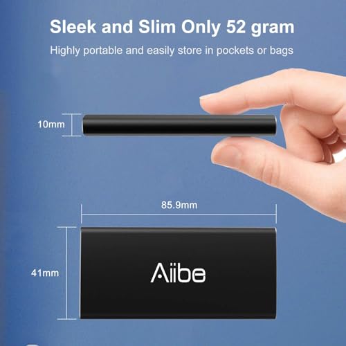 Aiibe 256GB External SSD External Hard Drive 256GB USB C Portable SSD, Up to 500MB/s, USB 3.1, External Solid State Drive for Laptop, Mac, PS4 (Black) - Image 5
